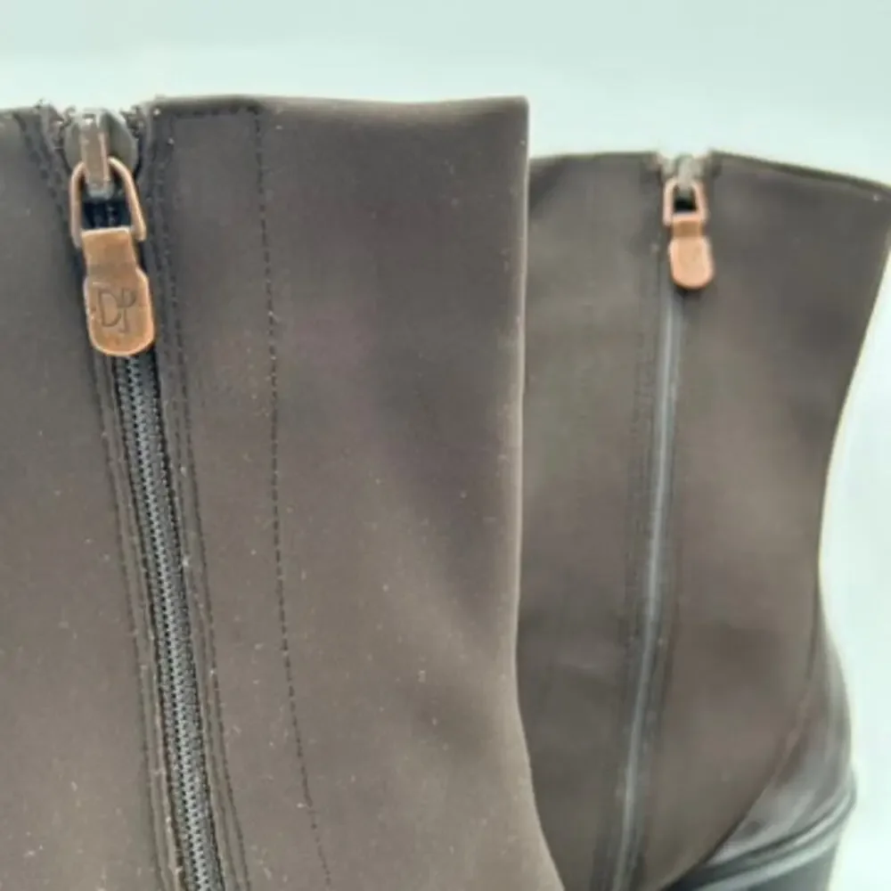 Donald J Pliner repe Elastic Mid Calf Boots Size 9 Brown Heeled Italy Designer
